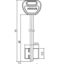 АРГУС-2ПЛ   111x17.5x22мм  4.9мм