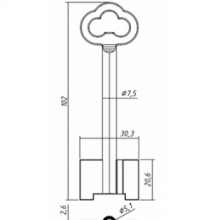 МАКС-2 (102x20.6x30.3мм) (7.5/5.1мм)  (правый паз)