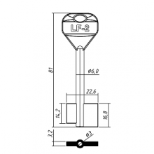 ЛФ-2  (81х16.8x22.6мм) (сейф 6.0х3.0мм)