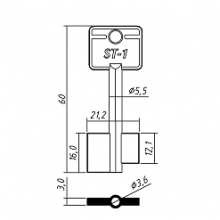 СТУВ-1  (60х16.2x21.3мм) (сейф 5.3х3.6мм)