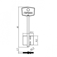 ГЕРИОН-2  (85x19.2x22.2мм) (4.9мм) (короткий широкий)