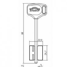 ЭЛЬБОР-12ПЛ (98x24.1x22мм) (короткий широкий)